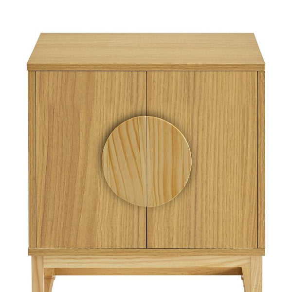 Sarantino Luca Bedside Table Split Door Night Stand Natural Bedside Tables