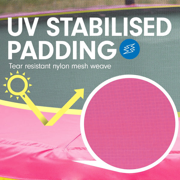 4.5Ft Trampoline Round Free Safety Net Spring Pad Cover Mat Yellow Pink Trampolines