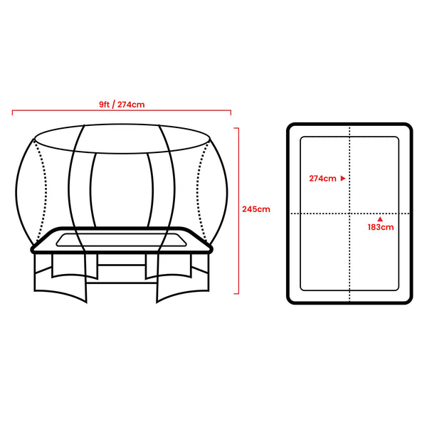 Kahuna 6 Ft X 9 Rectangular Outdoor Trampoline With Basketball Set Rainbow Trampolines