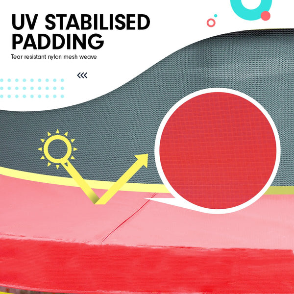 4.5Ft Trampoline Round Free Safety Net Spring Pad Cover Mat Outdoor Red Trampolines