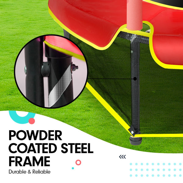 4.5Ft Trampoline Round Free Safety Net Spring Pad Cover Mat Outdoor Red Trampolines