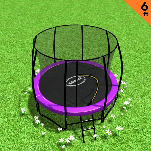 Classic 6Ft Trampoline Round Outdoor Free Safety Net Spring Pad Cover Mat Purple Trampolines