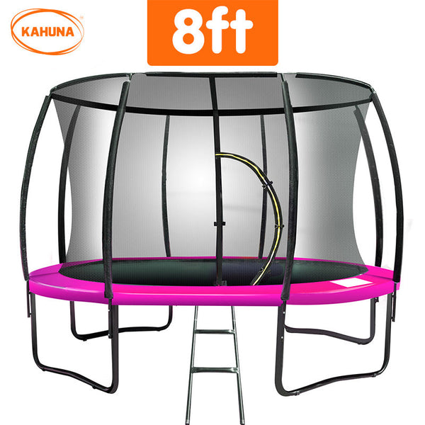 Kahuna 8Ft Trampoline Free Ladder Spring Mat Net Safety Pad Cover Round Enclosure Pink Trampolines