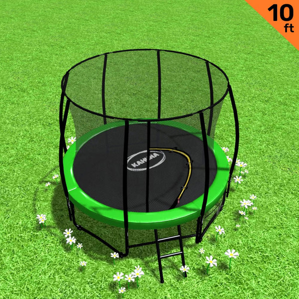 Kahuna 10Ft Trampoline Free Ladder Spring Mat Net Safety Pad Cover Round Enclosure Green Trampolines