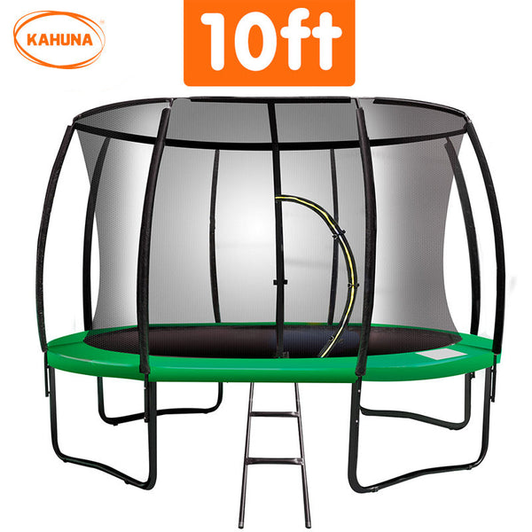 Kahuna 10Ft Trampoline Free Ladder Spring Mat Net Safety Pad Cover Round Enclosure Green Trampolines