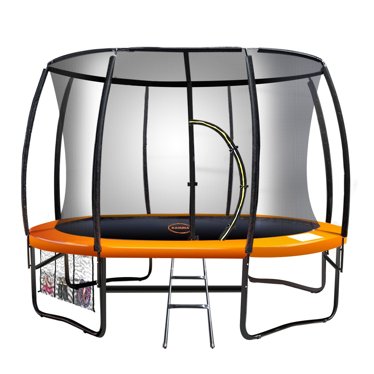 Kahuna 10Ft Round Trampoline With Ladder Net Safety Pad Cover Orange Outdoor Toy Trampolines