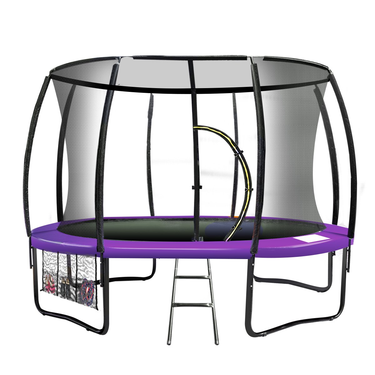 12Ft Trampoline Free Ladder Spring Mat Net Safety Pad Cover Round Enclosure Purple Trampolines