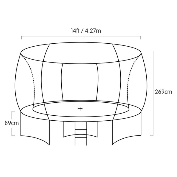 14Ft Trampoline Free Ladder Spring Mat Net Safety Pad Cover Round Enclosure Orange Trampolines