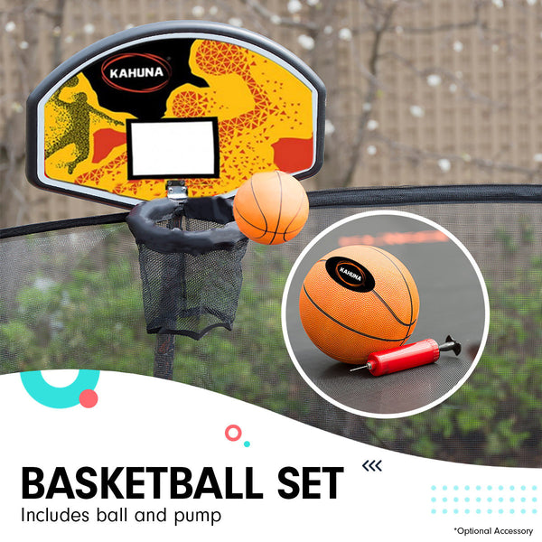 Kahuna Twister 12Ft Springless Trampoline With Safety Net Ladder Basketball Set Outdoor Trampolines