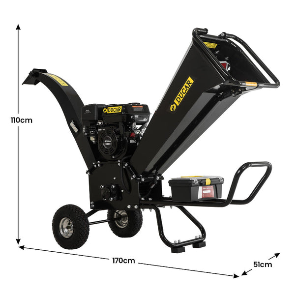 Ducar K70 7Hp Wood Chipper Shredder Mulcher Grinder Petrol In Black Chippers Shredders Mulchers