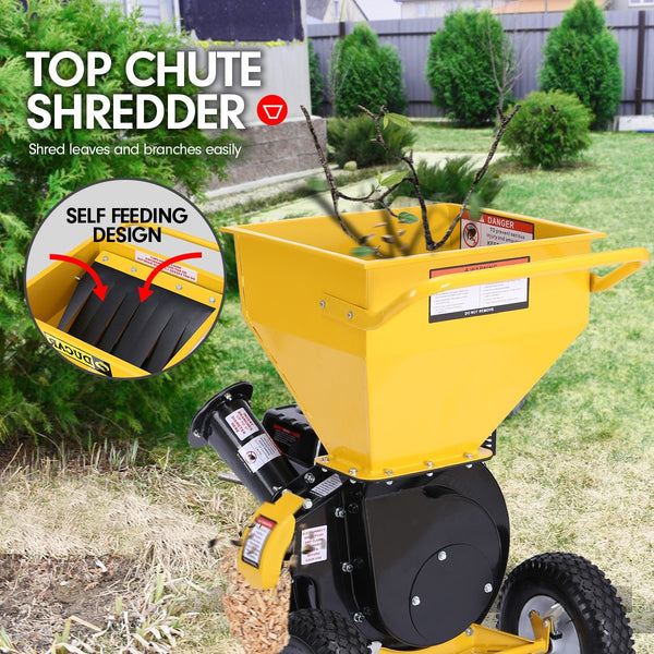 Ducar Petrol Wood Chipper Shredder Mulcher Upright Grinder For Garden Use Chippers Shredders Mulchers