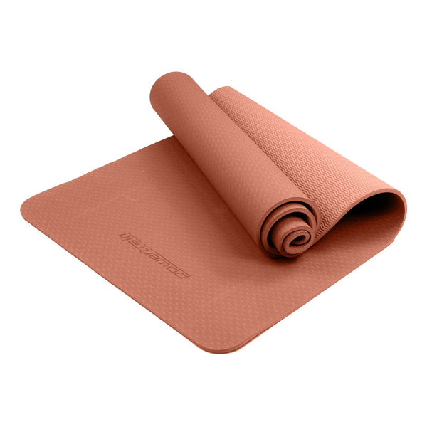 Powertrain Dual Layer Eco Friendly Yoga Mat Non Slip With Carry Strap Peach Mats & Non Slip Towels