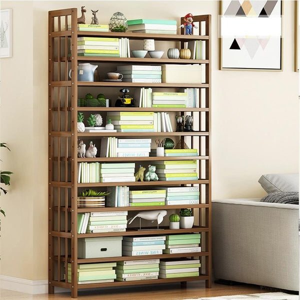 10 Tier Tower Bamboo Wooden Shoe Rack Corner Shelf Stand Storage Organiser 90Cm X 26Cm 151Cm Brown Shoe Racks