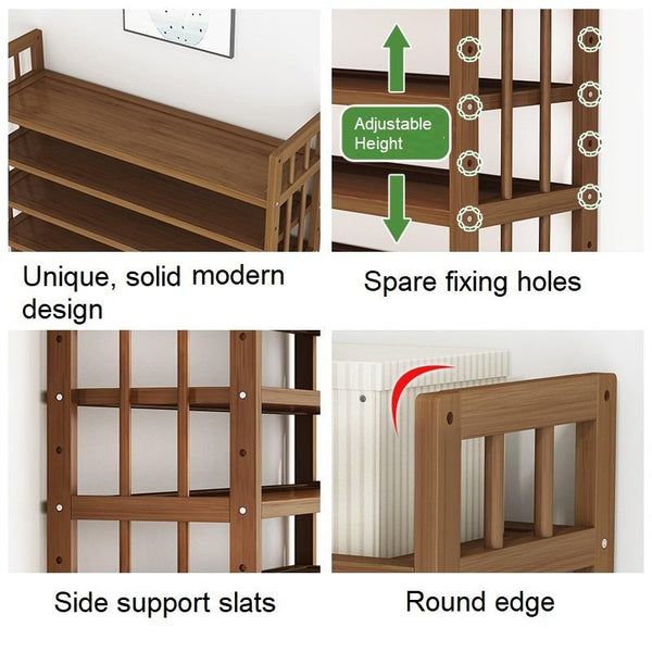 11 Tier Tower Bamboo Wooden Shoe Rack Corner Shelf Stand Storage Organizer Shoe Racks