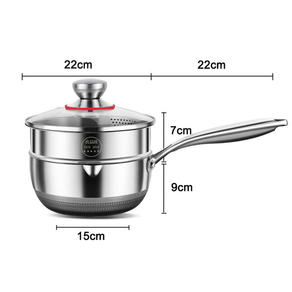 Premium 316 Stainless Steel Non Stick 22Cm Milk Pot With Double Sided Honeycomb Design Saucepans & Stockpots