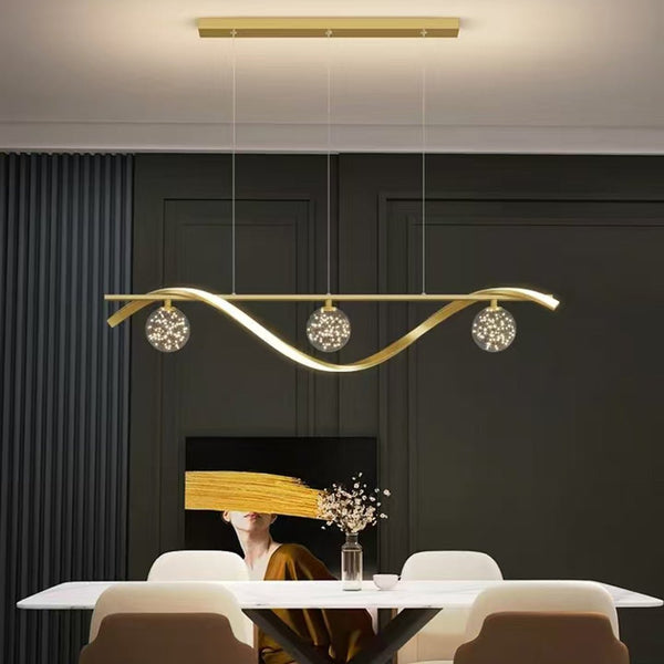 Luxury Hand Blown Glass Led Pendant Light 100Cm 3 Color Dimmable Remote Control For Dining Bar Living Room Night Lights