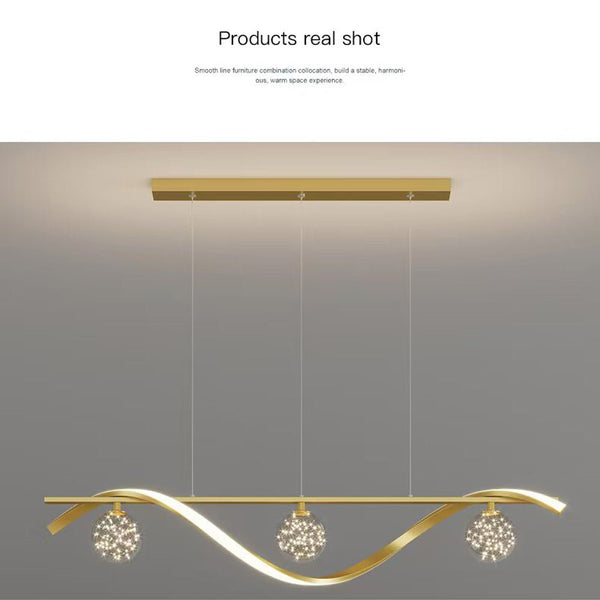 Luxury Hand Blown Glass Led Pendant Light 100Cm 3 Color Dimmable Remote Control For Dining Bar Living Room Night Lights