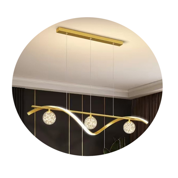 Luxury Hand Blown Glass Led Pendant Light 100Cm 3 Color Dimmable Remote Control For Dining Bar Living Room Night Lights