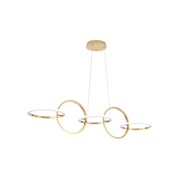 Bamdecor A180 Nordic Golden Circles Kitchen Dining Table Pendant Light Minimalist Modern Lighting (5 Circles) Chandeliers & Ceiling Fixtures