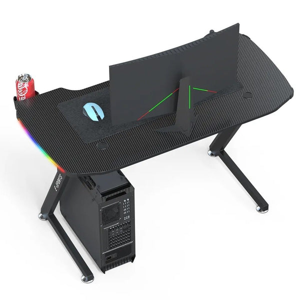 120Cm New Arrive Computer Table Z Shaped Gaming Desk With Rgb Led Lights Tables Home Office Desks