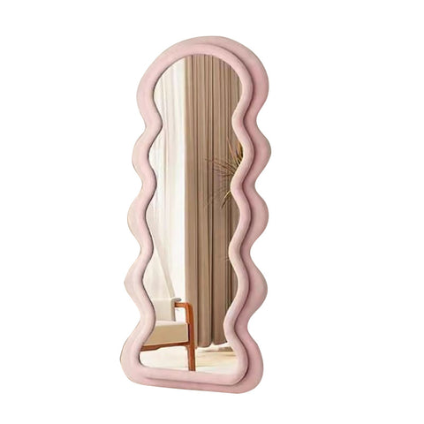 1.7M Elegance Curvy Floor Mirror Wavy Full Lenght Squiggle Body Irregular Asymmetrical Home Decor Pink Mirrors