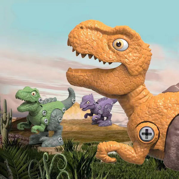 Disassemble Blocks Jurassic Dinosaurs Building Toys Battery Drill Tyrannosaurus Rex Wyvern Velociraptor Stegosaurus 5 Building Toys Sets & Packs