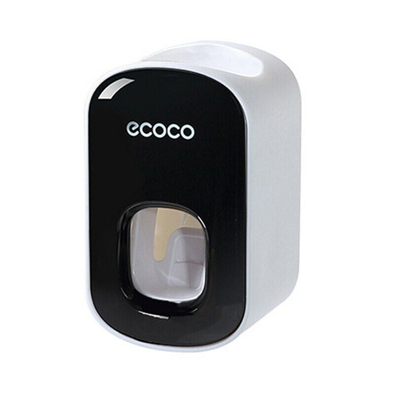 Ecoco Wall Mount Auto Ands Free Toothpaste Dispenser Automatic Squeezer Bathroom Holder Black Tumblers & Toothbrush Holders