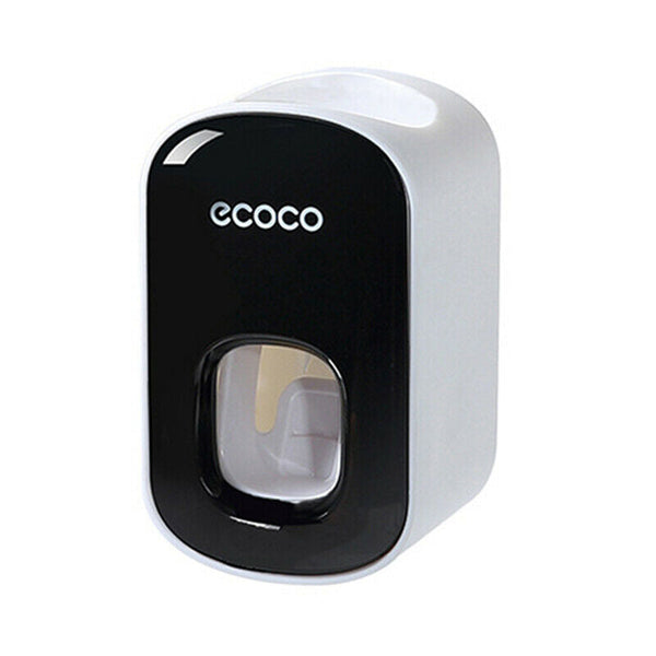 Ecoco Wall Mount Auto Ands Free Toothpaste Dispenser Automatic Squeezer Bathroom Holder Black Tumblers & Toothbrush Holders