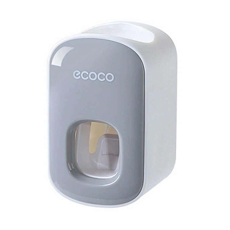 Ecoco Wall Mount Auto Ands Free Toothpaste Dispenser Automatic Squeezer Bathroom Holder Grey Tumblers & Toothbrush Holders