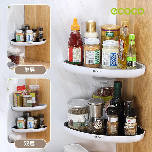 Shelves Ecoco Bathroom Corner Shower Shelf Caddy Storage Organizer Wall Mounted For Kitchen Toilet Black