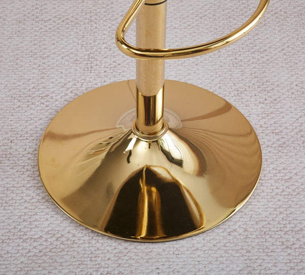 Height Blue Velvet Swivel Bar Stool With Golden Round Base Benches Bar Stools