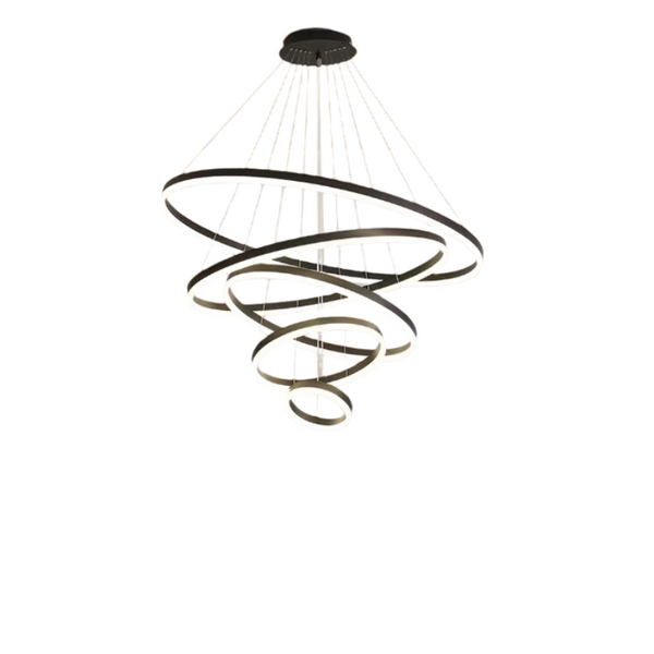 Black 5 Rings Minimalist Led Pendant Light Circular Chandelier Chandeliers & Ceiling Fixtures