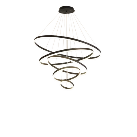 Black 5 Rings Minimalist Led Pendant Light Circular Chandelier Chandeliers & Ceiling Fixtures
