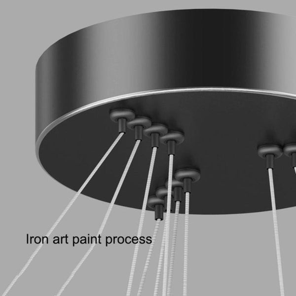 Black 5 Rings Minimalist Led Pendant Light Circular Chandelier Chandeliers & Ceiling Fixtures