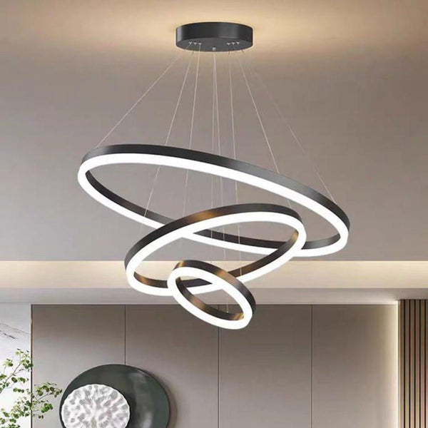 Gold 3 Rings Minimalist Led Pendant Light Circular Chandelier Chandeliers & Ceiling Fixtures