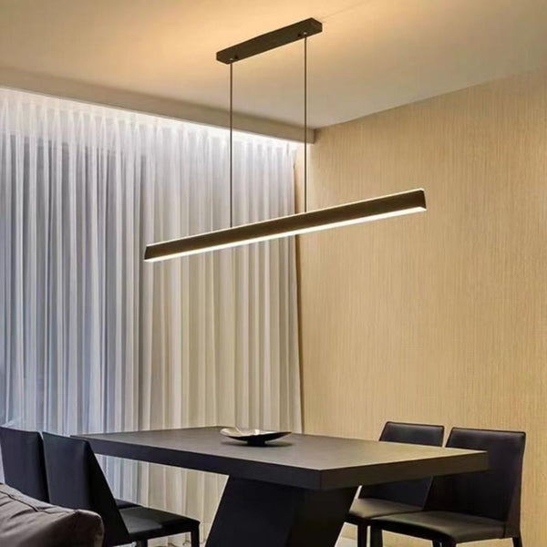 Modern Minimalist Trapezoid Pendant Light Led Bar Black Chandeliers & Ceiling Fixtures
