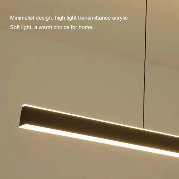 Modern Minimalist Trapezoid Pendant Light Led Bar Black Chandeliers & Ceiling Fixtures