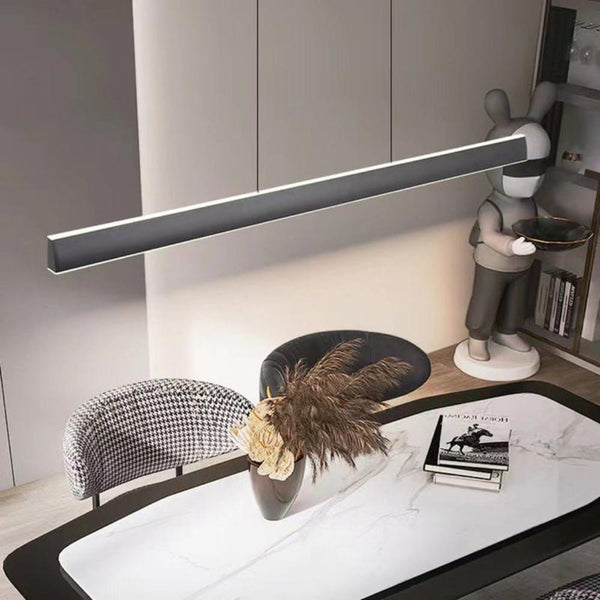 Modern Minimalist Trapezoid Pendant Light Led Bar Black Chandeliers & Ceiling Fixtures