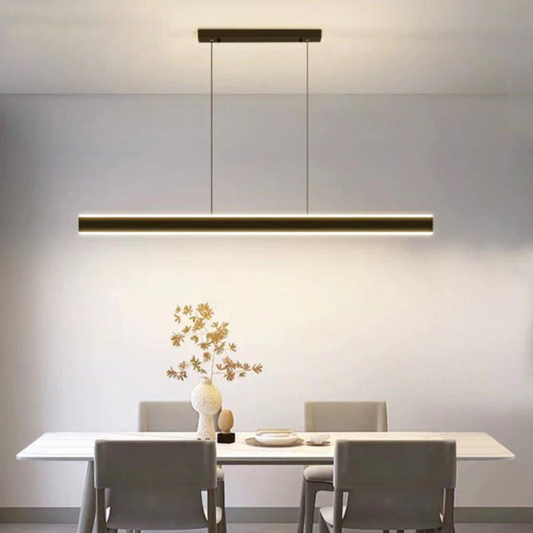 Modern Minimalist Trapezoid Pendant Light Led Bar Black Chandeliers & Ceiling Fixtures