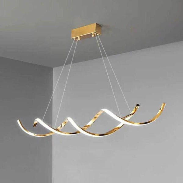 120Cm Modern Minimalist Titanium Gold Pendant Light Led Chandelier Chandeliers & Ceiling Fixtures