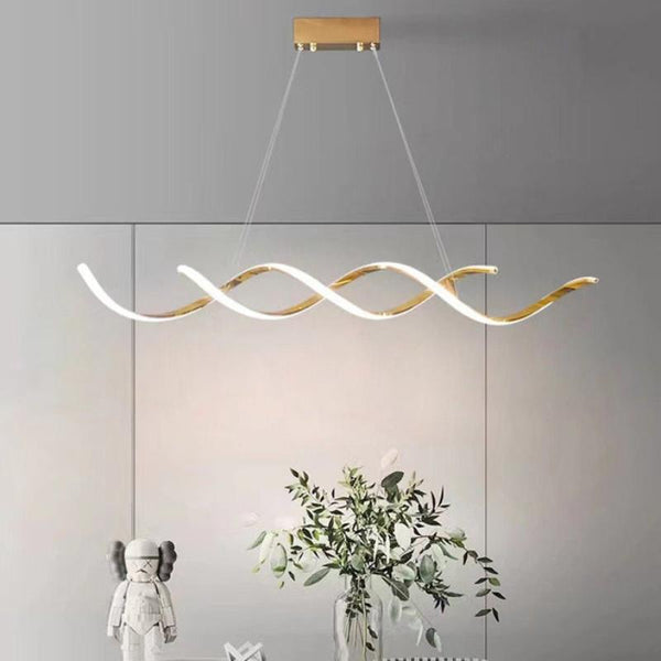 120Cm Modern Minimalist Titanium Gold Pendant Light Led Chandelier Chandeliers & Ceiling Fixtures