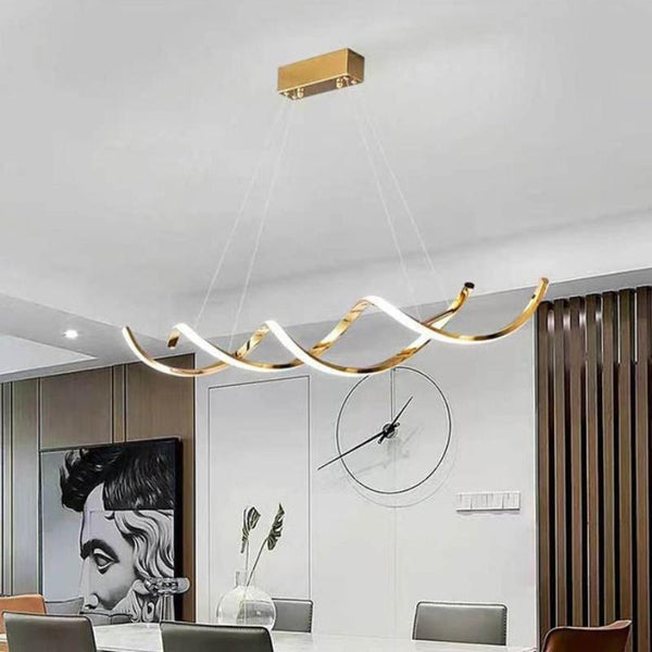 120Cm Modern Minimalist Titanium Gold Pendant Light Led Chandelier Chandeliers & Ceiling Fixtures