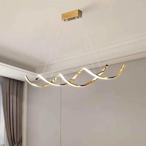 120Cm Modern Minimalist Titanium Gold Pendant Light Led Chandelier Chandeliers & Ceiling Fixtures