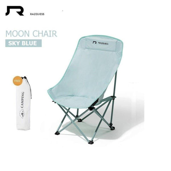 Razojess Enlarged Moon Chair For Outdoor Camping Fishing Picnic Sky Blue Camping Chairs