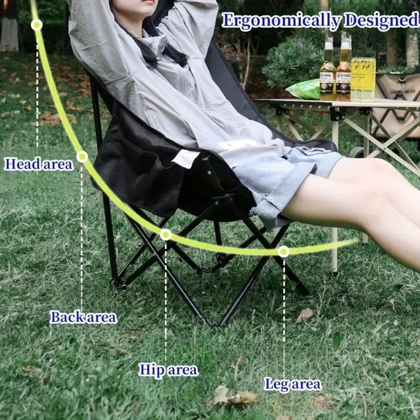 Razojess Enlarged Moon Chair For Outdoor Camping Fishing Picnic Sky Blue Camping Chairs