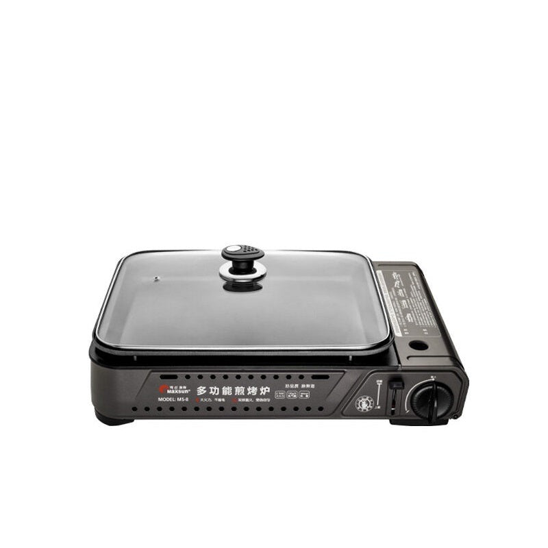 Gas Burner Stove With Inset Non Stick Cooking Pan Cooker Butane Camping 60Mm Deep Camping Stoves