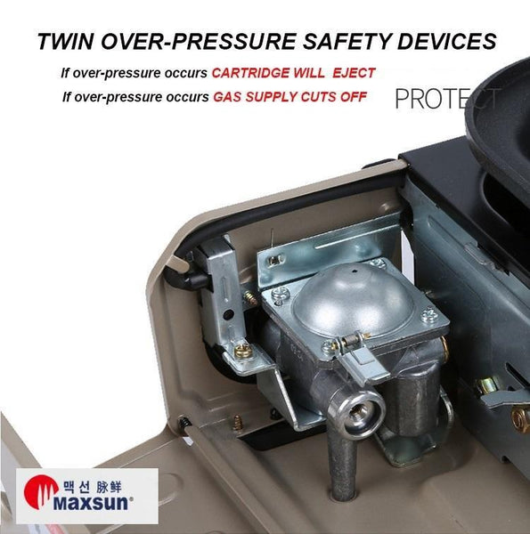 Gas Burner Stove With Inset Non Stick Cooking Pan Cooker Butane Camping 60Mm Deep Camping Stoves