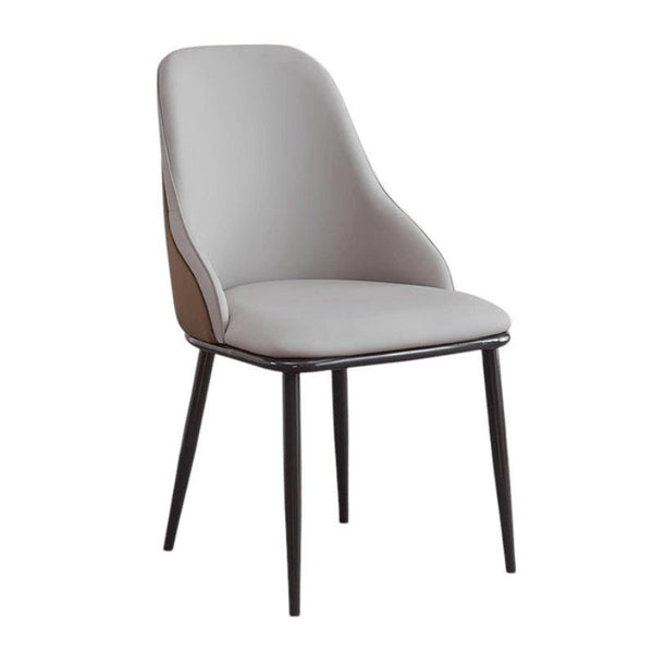 Velluto Dining Chair Modern Upholstered Leather Kitchen Chairs With Armrests Bathtub Leisure Lounge Living Room Bedroom Home Set Of 2(Light Grey) Dini