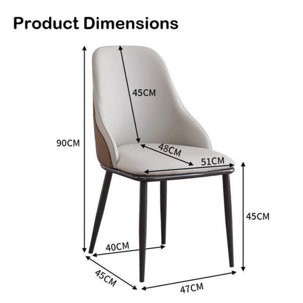 Velluto Dining Chair Modern Upholstered Leather Kitchen Chairs With Armrests Bathtub Leisure Lounge Living Room Bedroom Home Set Of 2(Light Grey) Dini
