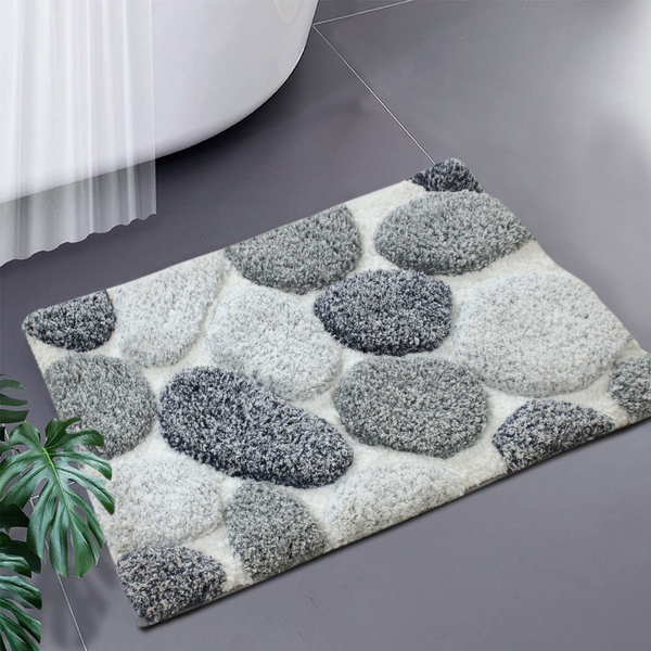 Pebble 3D Design Tufted Soft Pile Bathmat 50X80 Office Chairs